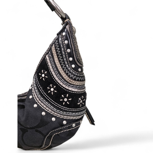 Coach Mia 2006 RARE & Vintage Black & Silver Hobo Set - Picture 6 of 13